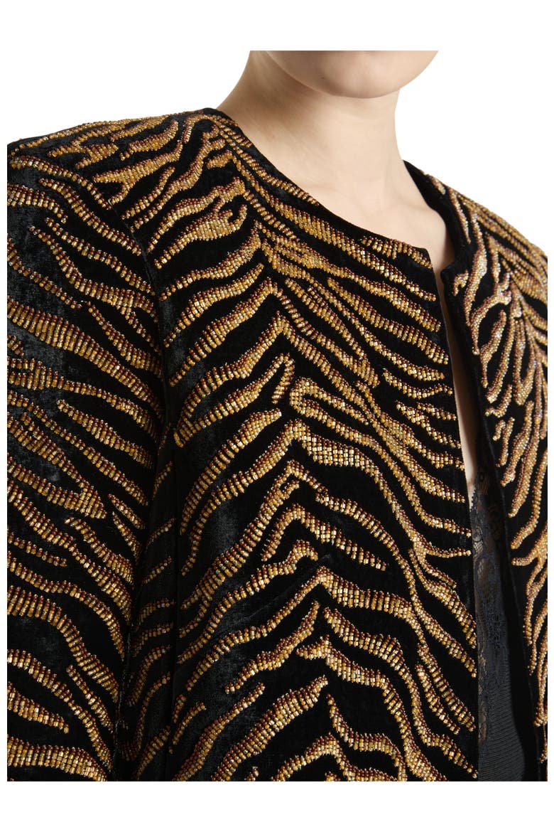Velvet Jacket with Tiger Embroidery, Alternate, color, multicolor