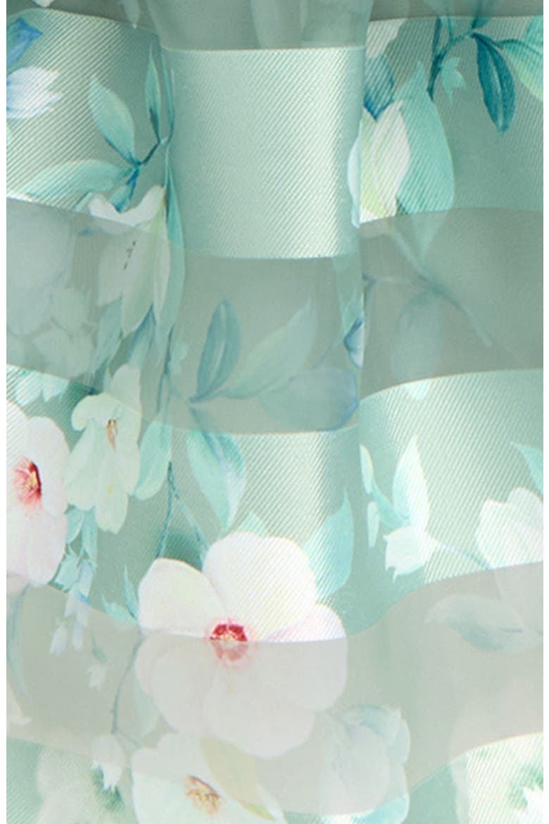 Shadow Stripe Bow Dress, Alternate, color, SAGE