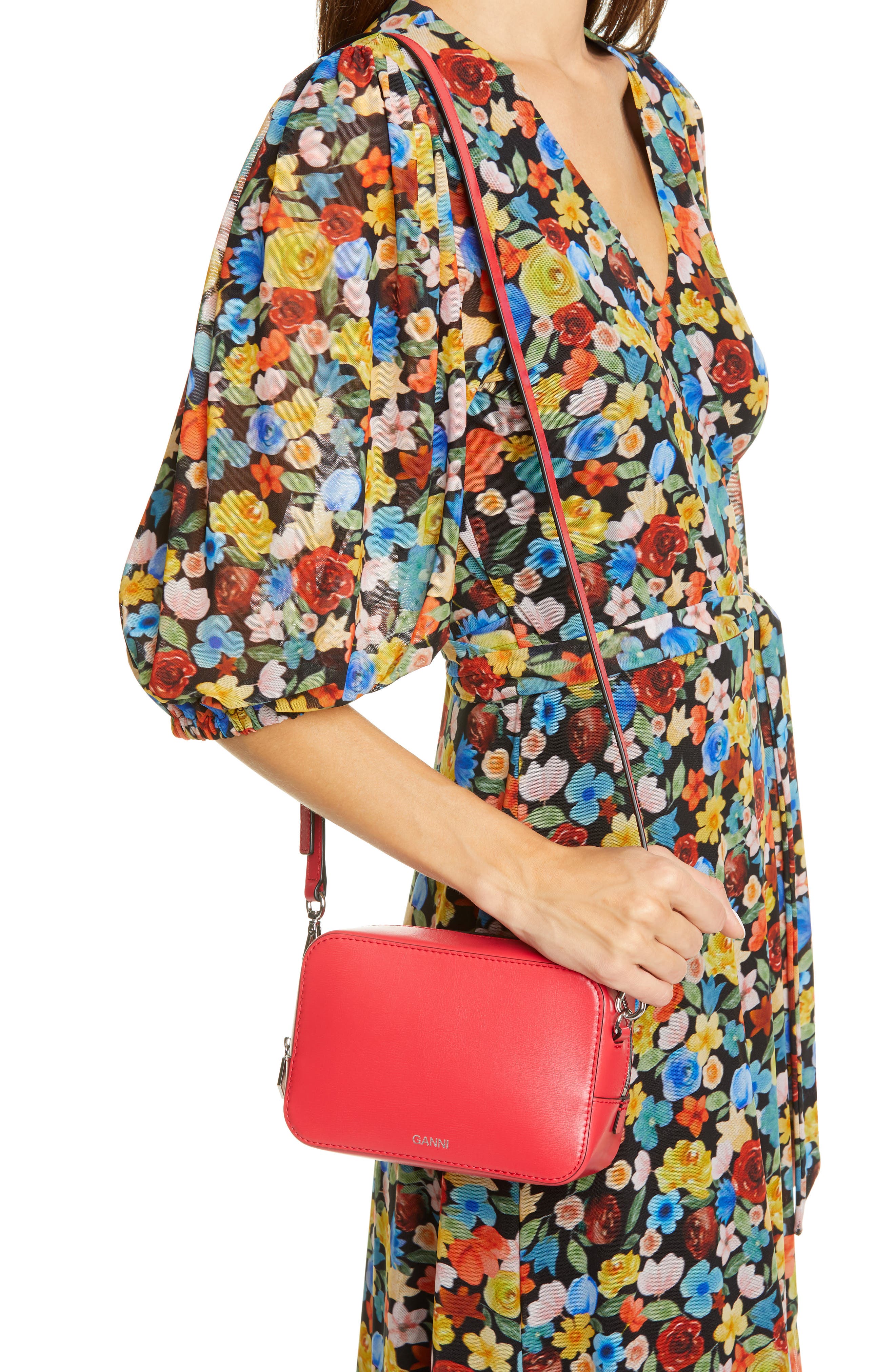 Leather Camera Crossbody Bag, Alternate, color, LOLLIPOP