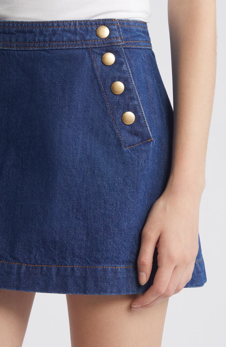 FRAME Sailor Snap Denim Skirt, Alternate, color, 