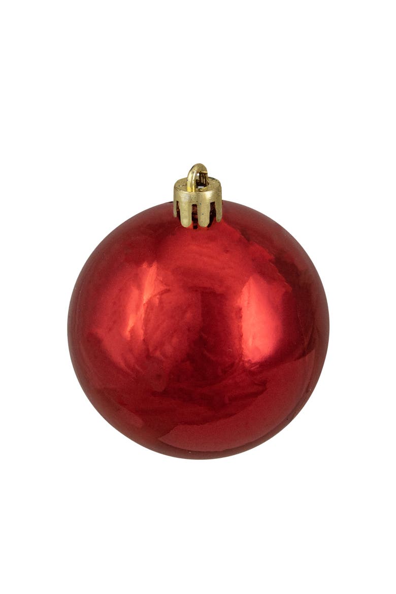 12ct Red and Silver Shatterproof Shiny and Matte Christmas Ball Ornaments 2.25", Alternate, color, Red
