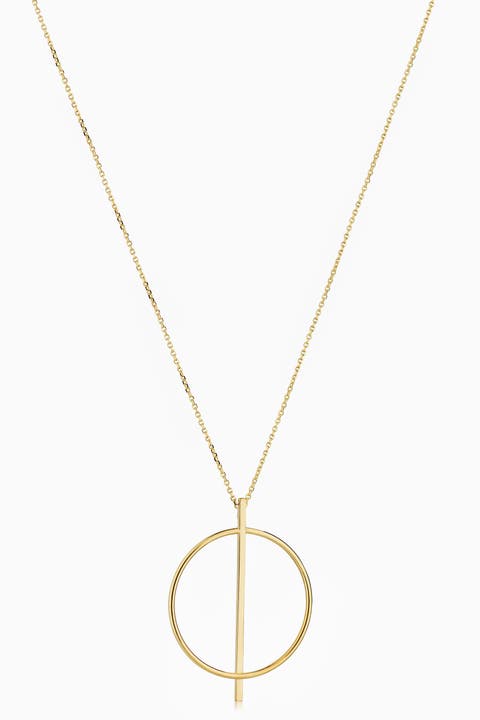 14K Gold Gallery Pendant Necklace