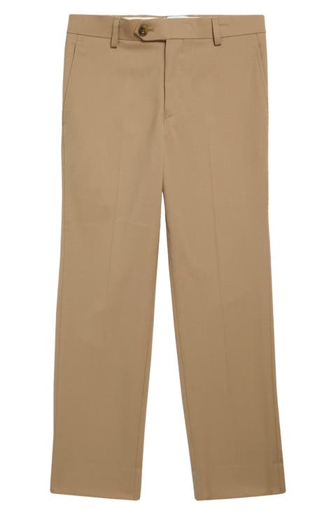 Kids' Twill Flat Front Trousers (Big Kid)