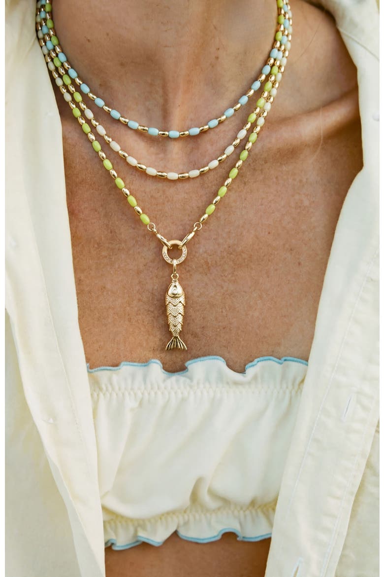 Lucky Fish Charm, Alternate, color, Gold