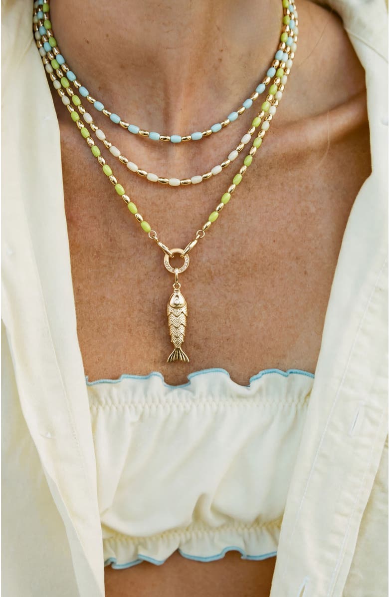 Stella & Dot Lucky Fish Charm, Alternate, color, Gold
