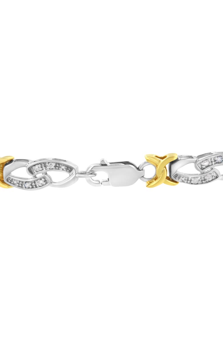 Haus of Brilliance 10k Yellow Gold Plated Silver 1/4 cttw Diamond Infinity and X Link Bracelet, Alternate, color, Yellow