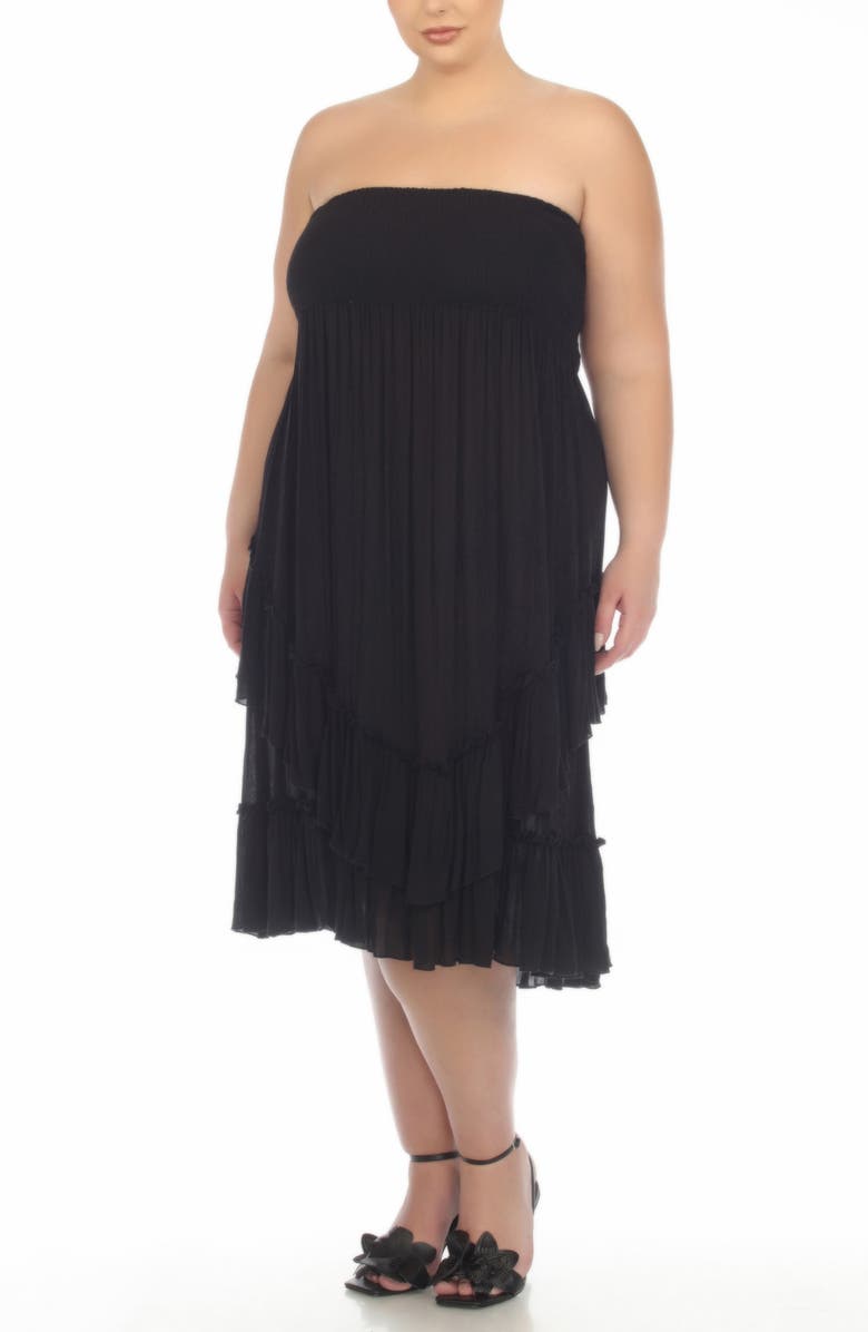 BOHO ME Smocked Bandeau Convertible Dress & Skirt, Alternate, color, 