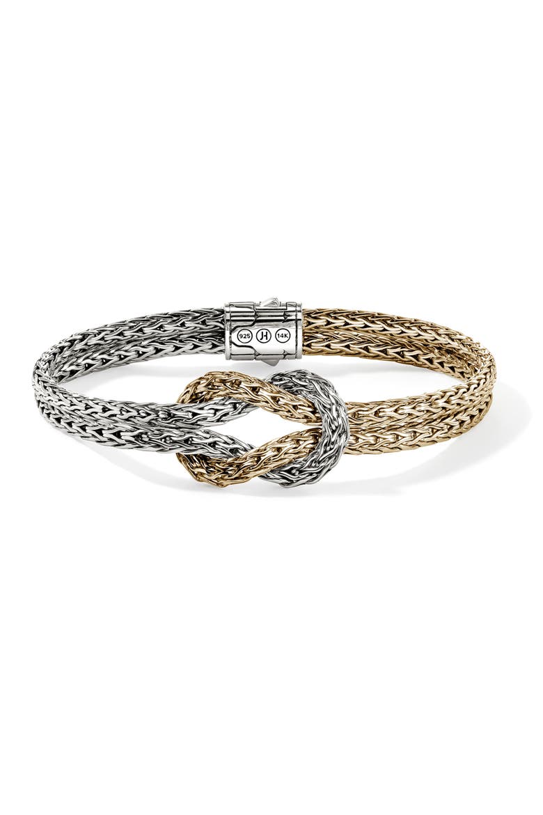 Love Knot Bracelet, 7mm, Main, color, SILVER/ GOLD