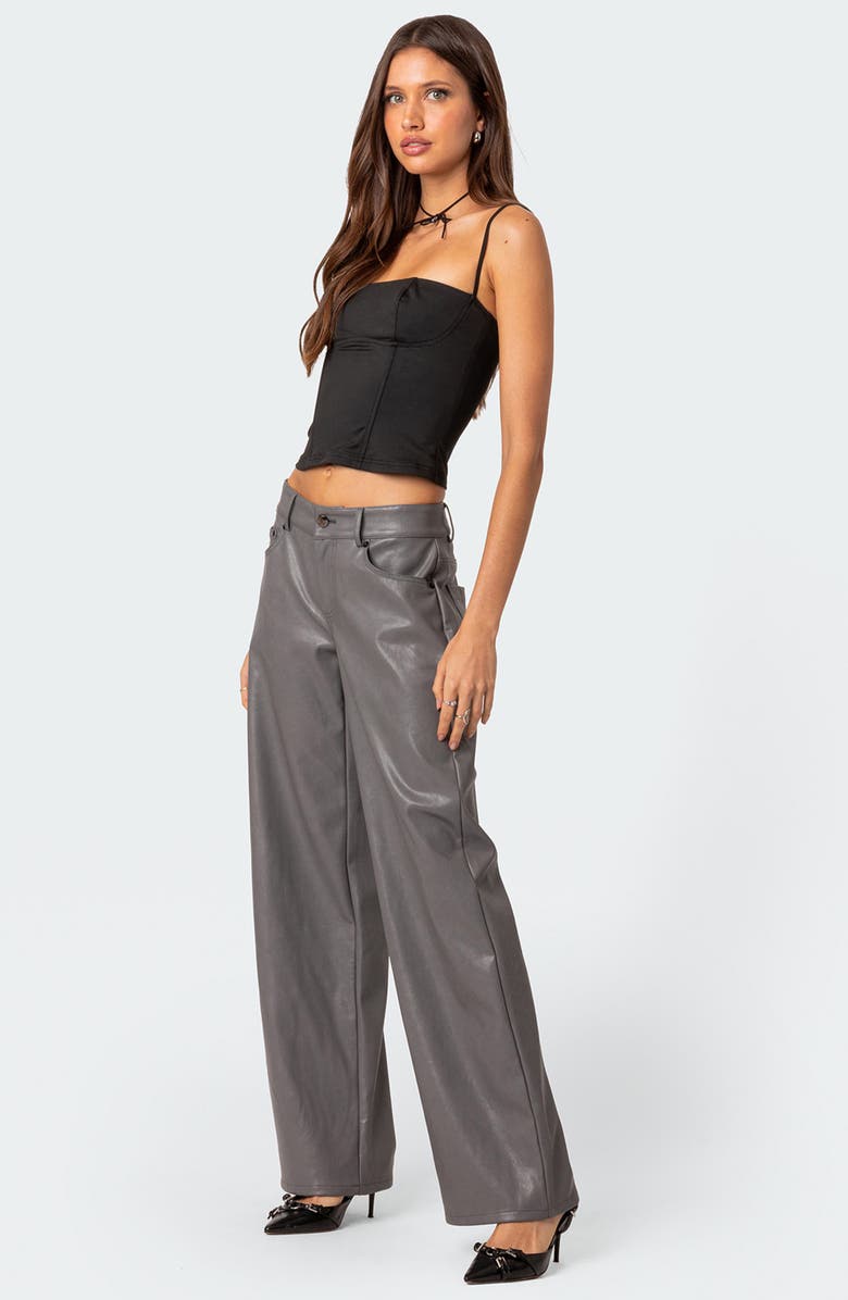 EDIKTED Juno Corset Crop Camisole, Alternate, color, Black