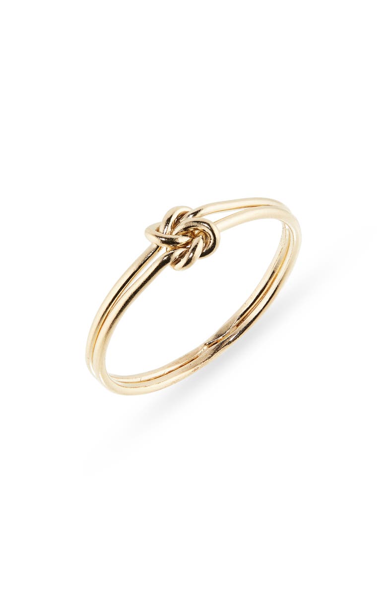 Nashelle Love Me Knot Ring, Main, color, Gold Fill
