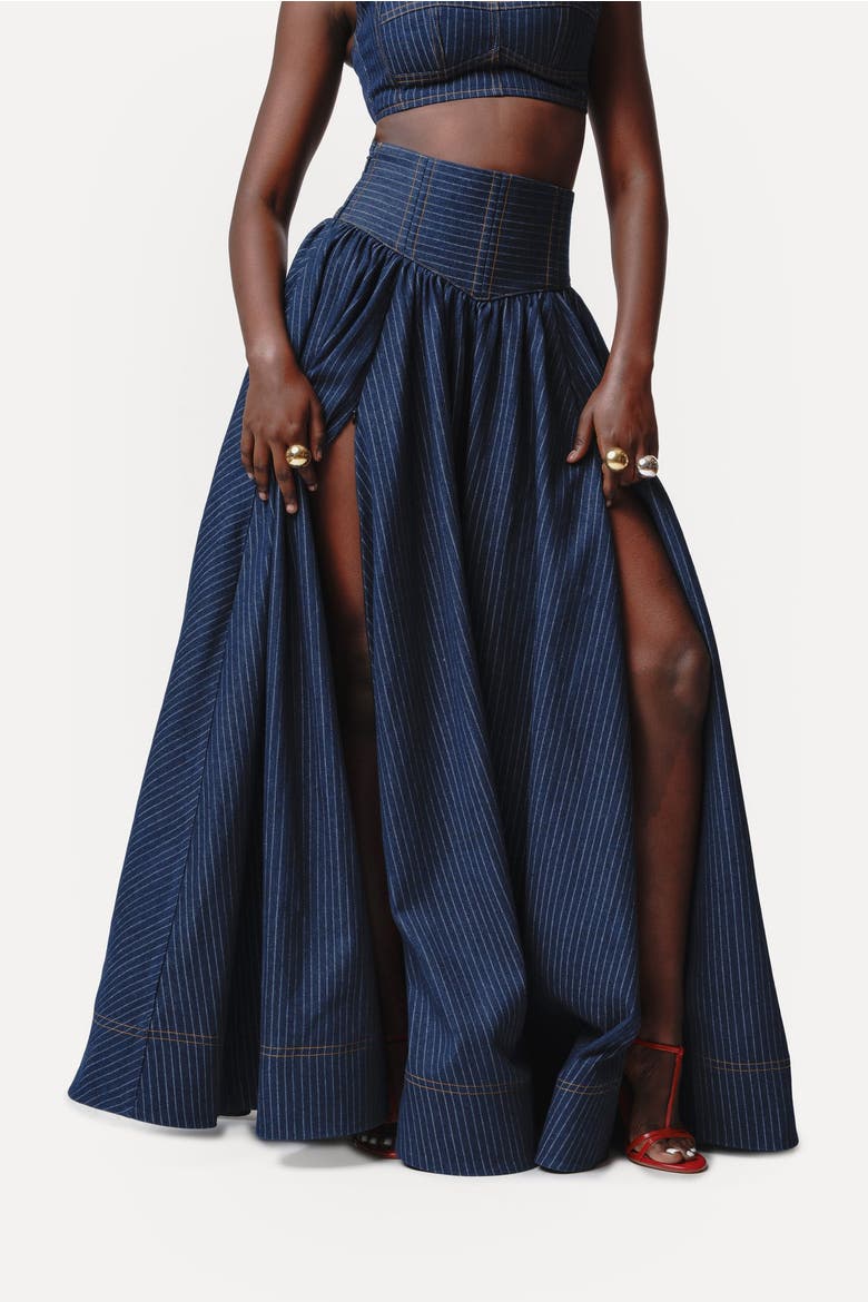 Dani Maxi Skirt, Alternate, color, Denim
