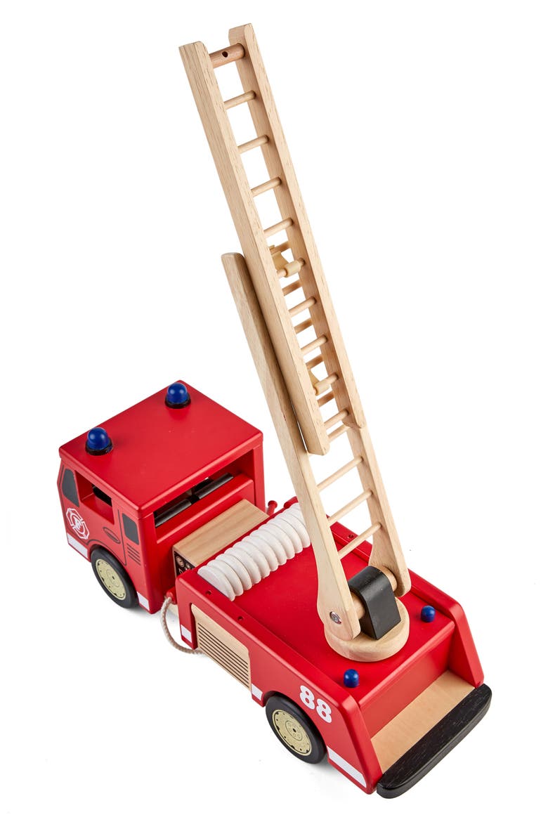 Wood Toy Fire Engine, Alternate, color, RED