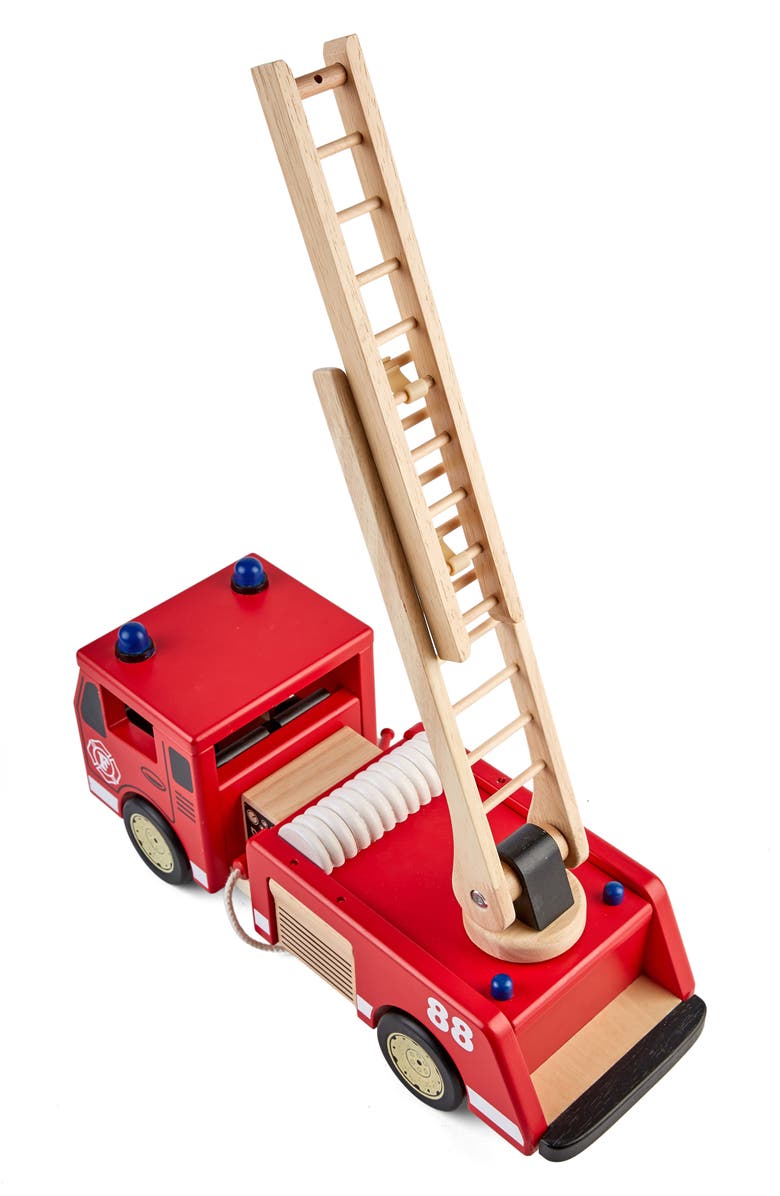 Pintoy Wood Toy Fire Engine, Alternate, color, Red