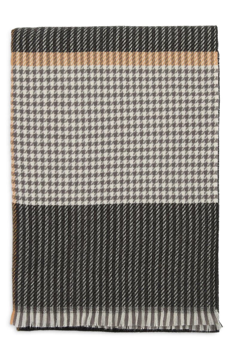 Barbour Melody Check Scarf, Alternate, color, Charcoal
