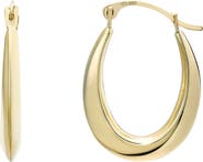CANDELA JEWELRY 14K Gold Oval Hoop Earrings
