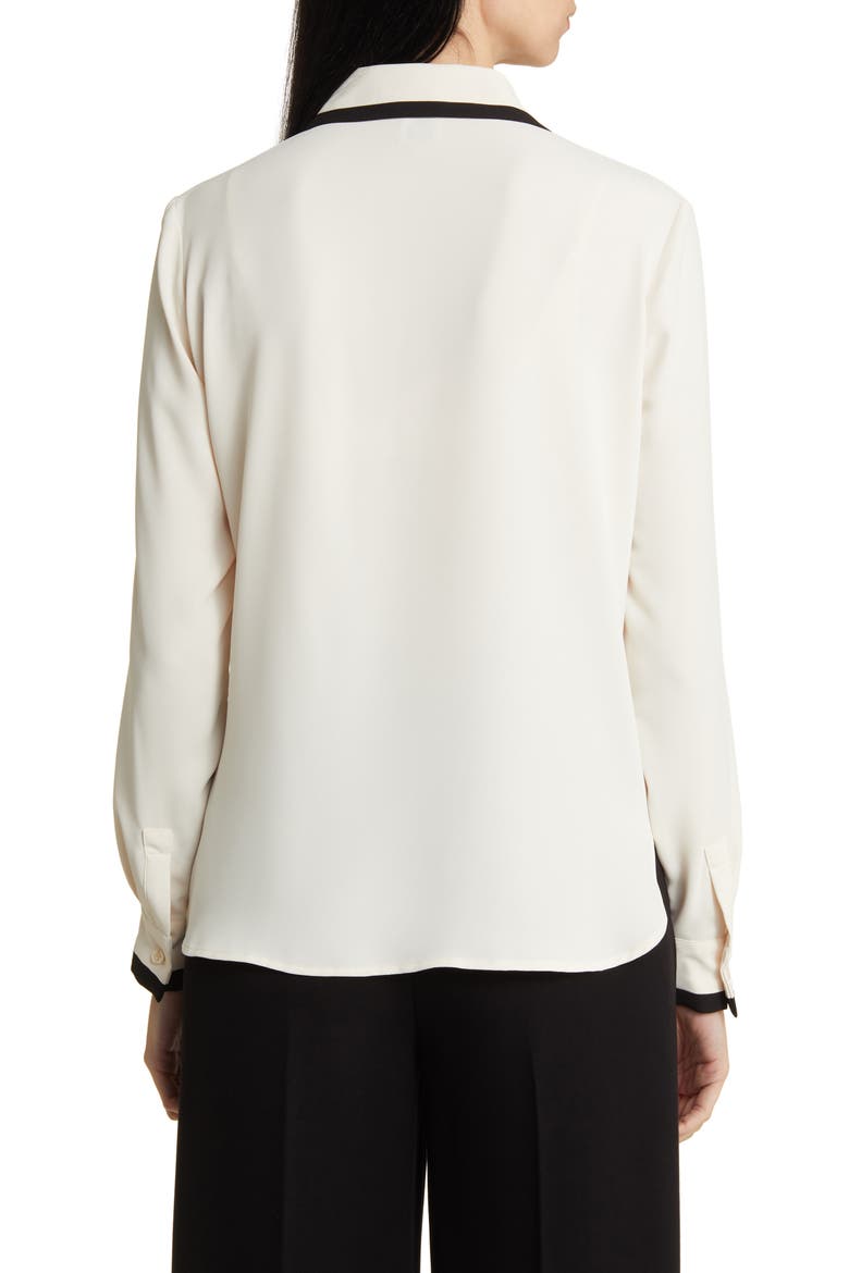 Tipped Button-Up Shirt, Alternate, color, ANNE WHITE