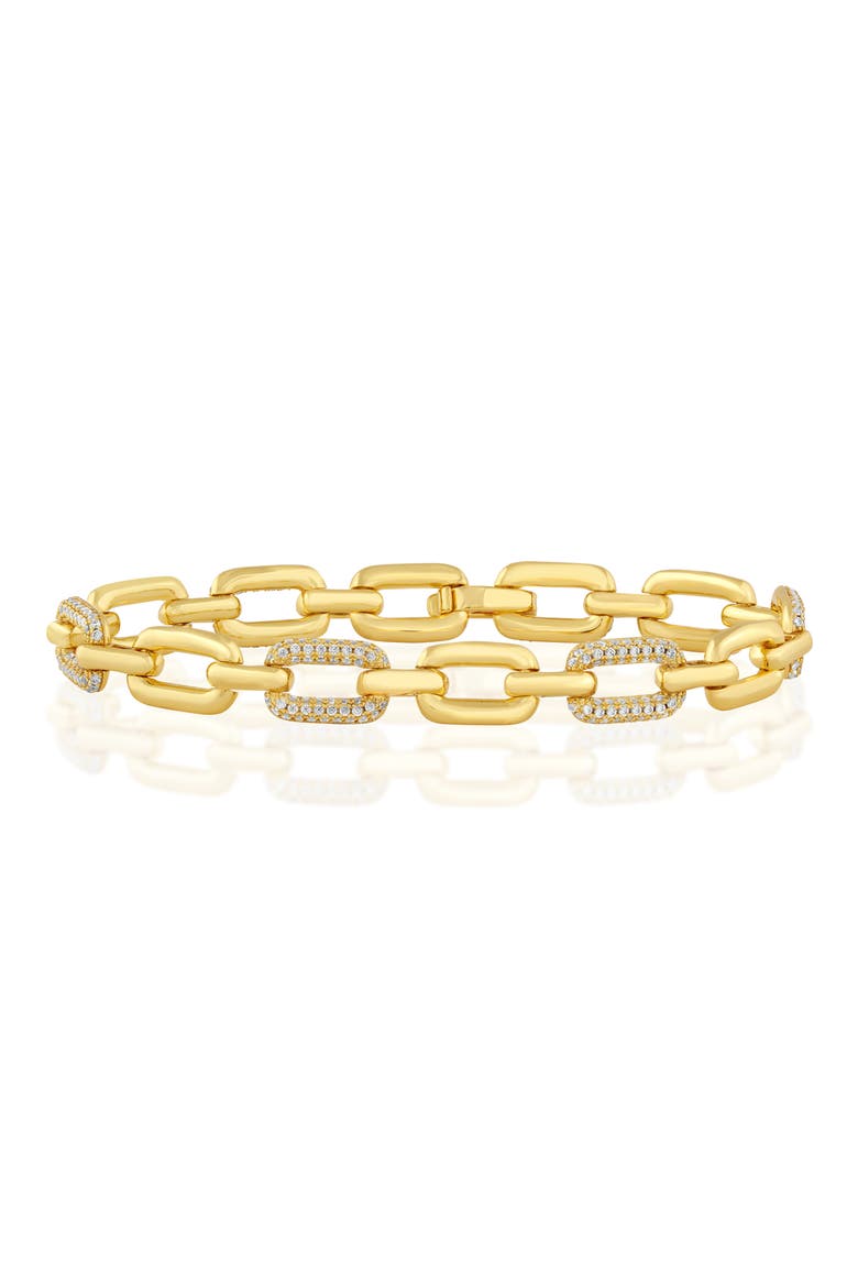Cubic Zirconia Link Bracelet, Main, color, GOLD