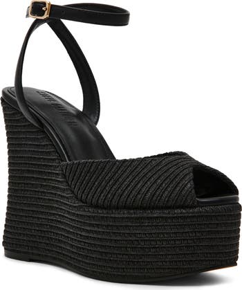 Steve Madden Wanona Ankle Strap Peep Toe Platform Wedge
