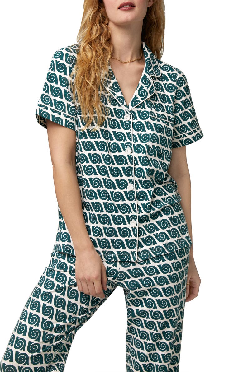 BedHead Pajamas Print Crop Organic Cotton Pajamas, Alternate, color,