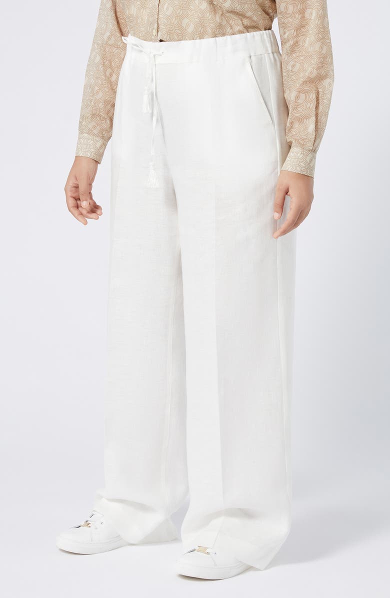 Marina Rinaldi Ciurma Linen Drawstring Pants, Main, color, 