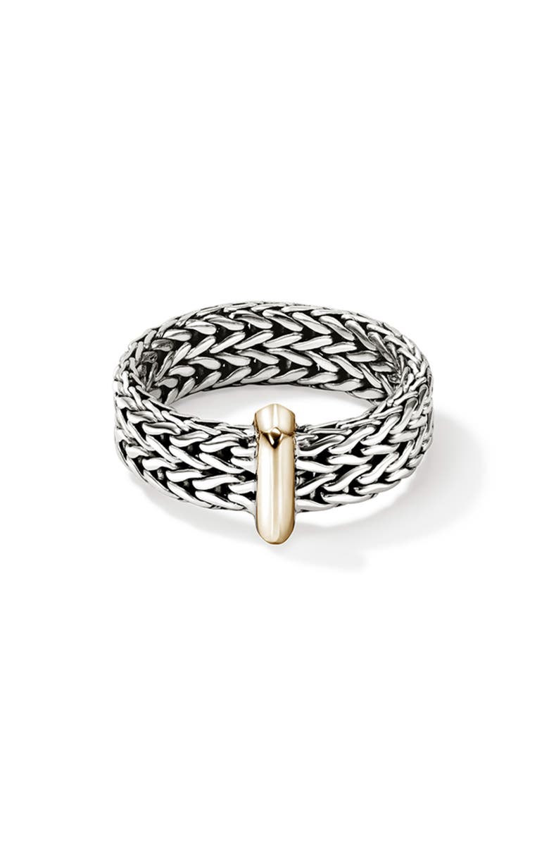 John Hardy Carved Chain Ring, Sterling Silver, Gold, Alternate, color,