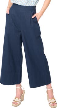 GIBSONLOOK Crop Wide Leg Linen Blend Pants