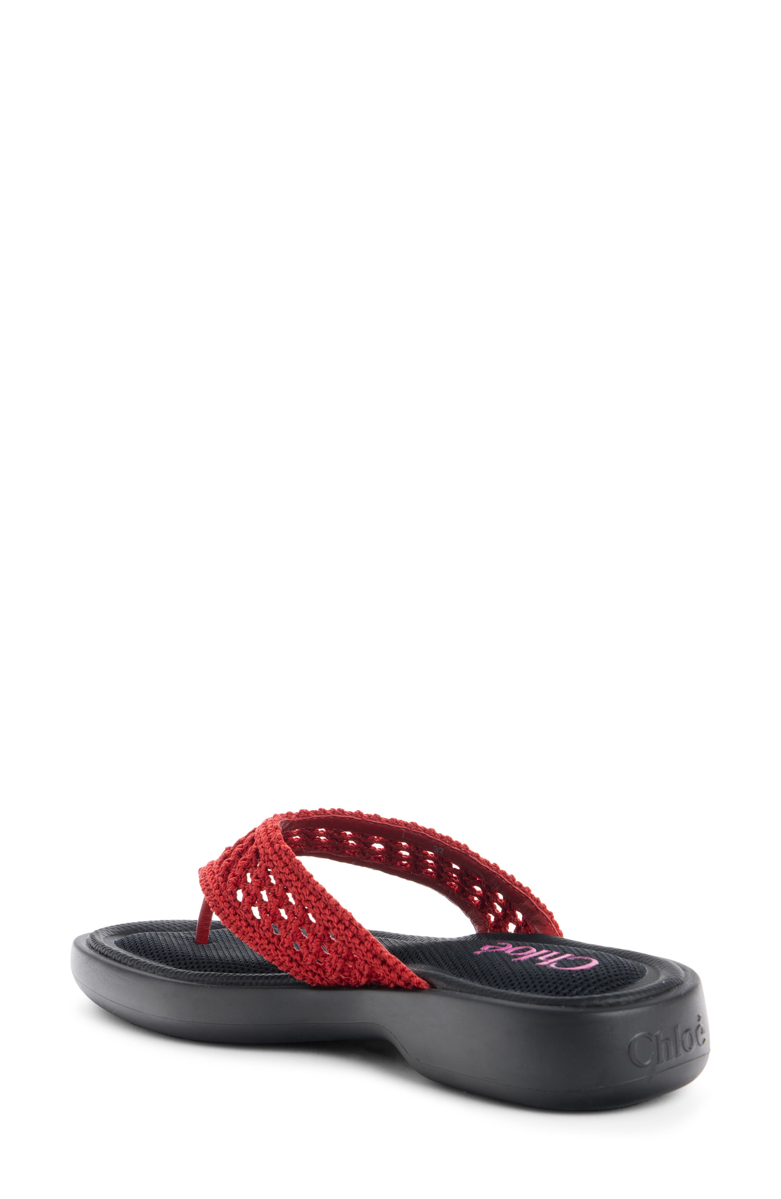 Chloé La Poolette Sandal, Alternate, color, Black/ Red