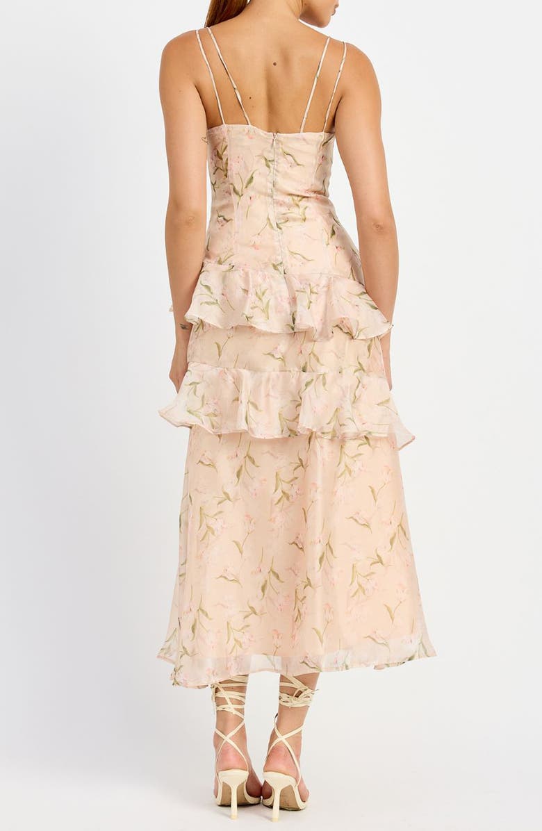 En Saison Kimberly Floral Ruffle Detail Midi Dress, Alternate, color, 