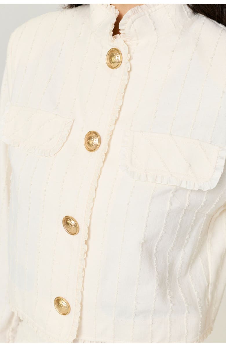 Nocturne Gold-Embellished Utility Jacket, Alternate, color, Ivory