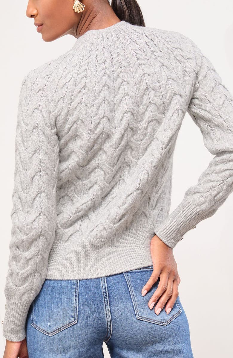 Lipsy Chunky Knit Sweater, Alternate, color, Grey