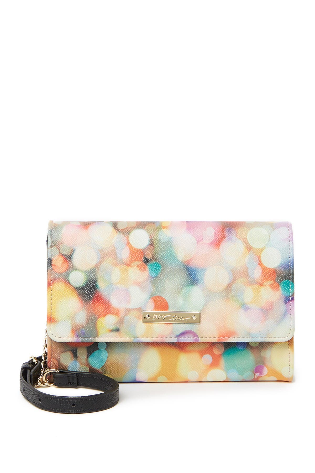 Betsey Johnson Patterned Wallet with Chain Strap, Main, color, 