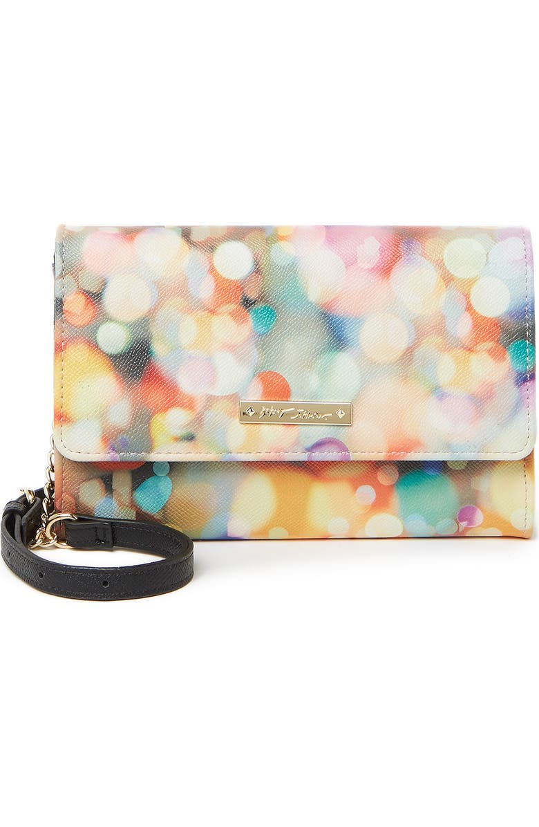 Betsey Johnson Patterned Wallet with Chain Strap, Main, color,