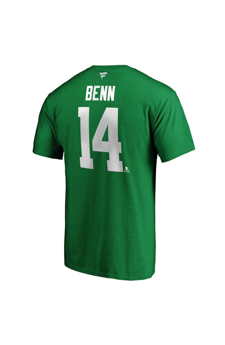 FANATICS Men's Fanatics Branded Jamie Benn Kelly Green Dallas Stars Authentic Stack Name & Number T-Shirt, Alternate, color, Kelly Green