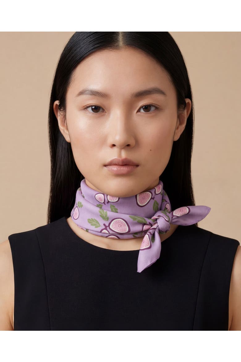 Fig Cotton Silk Bandana, Alternate, color, Purple
