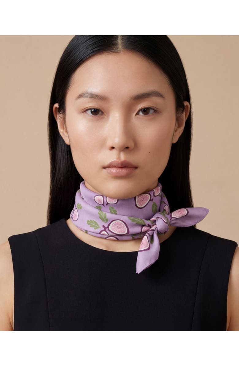 Centinelle Fig Cotton Silk Bandana, Alternate, color, Purple
