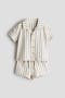  Light Beige/Blue Striped