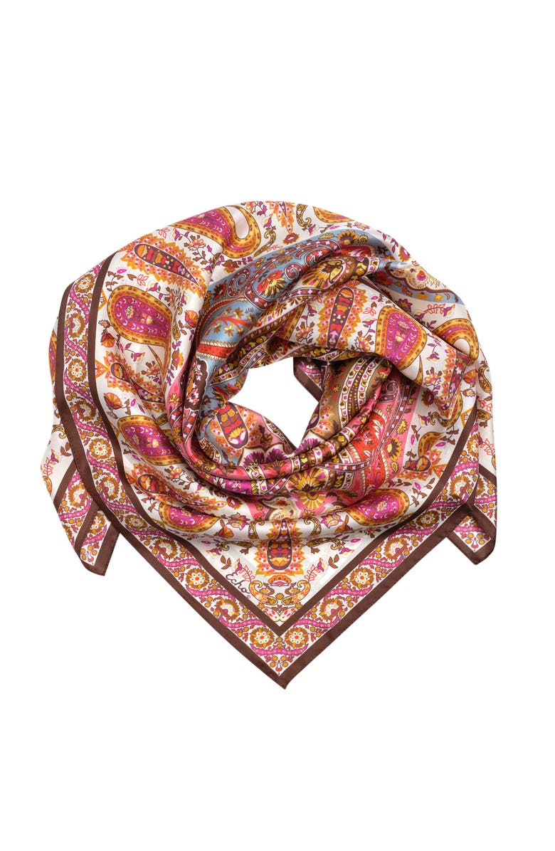 Echo Quadrant Paisley Square, Alternate, color, Azalea