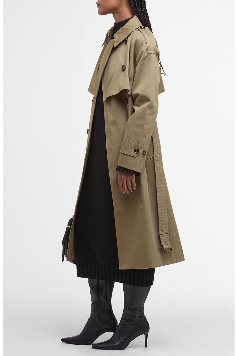 Aoife Belted Water Resistant Trench Coat, Alternate, color, MILITARY BROWN/ HESSIAN TARTAN