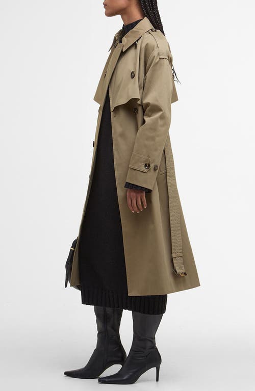 Barbour Aoife Belted-fastening Double-breasted Trench Coat In Gray