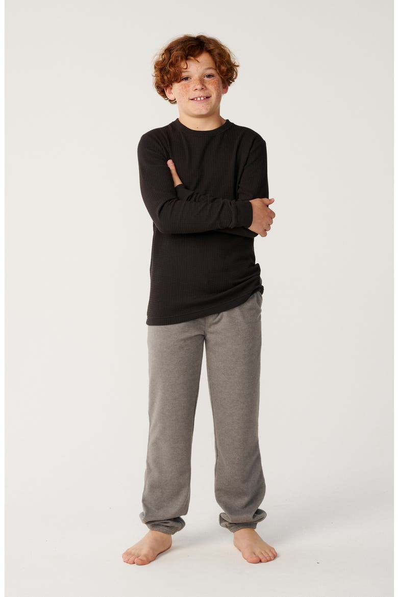 Kids' Grid Track Sweatpants, Alternate, color, GREY HEATHER