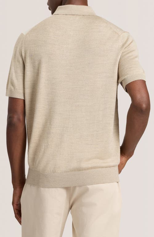 Ted Baker Intarsia Merino Wool Blend Sweater Polo In Neutral