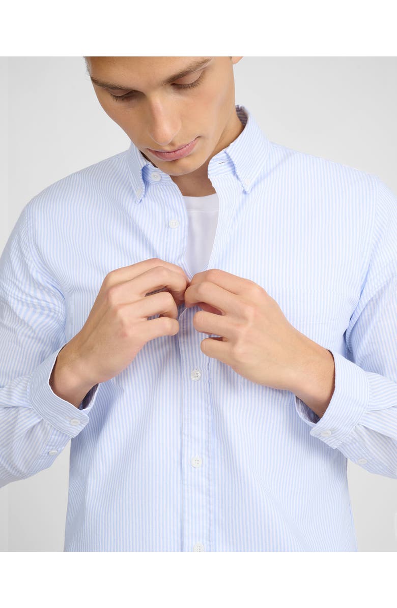 Onia Oxford Long Sleeve Button Down, Alternate, color, Light Blue/Whit