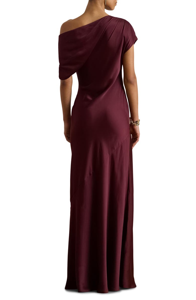Lauren Ralph Lauren Satin Off the Shoulder Gown, Alternate, color, Dark Garnet
