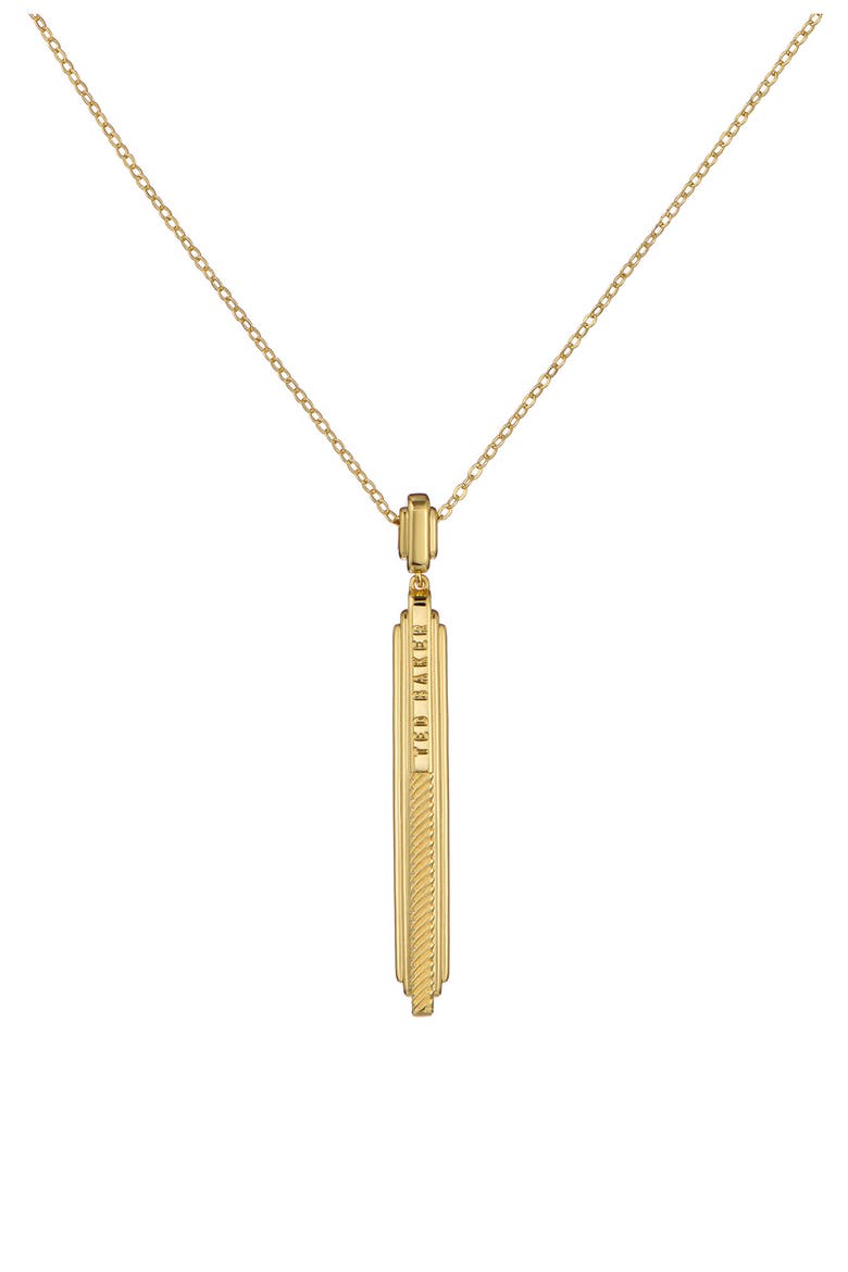 Devina Deco Groove Pendant Necklace, Alternate, color, GOLD TONE