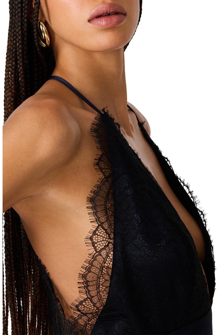 Phia Lace & Satin Dress, Alternate, color, MIDNIGHT