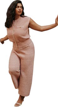 ELOQUII Tweed Effect Sweater Pant