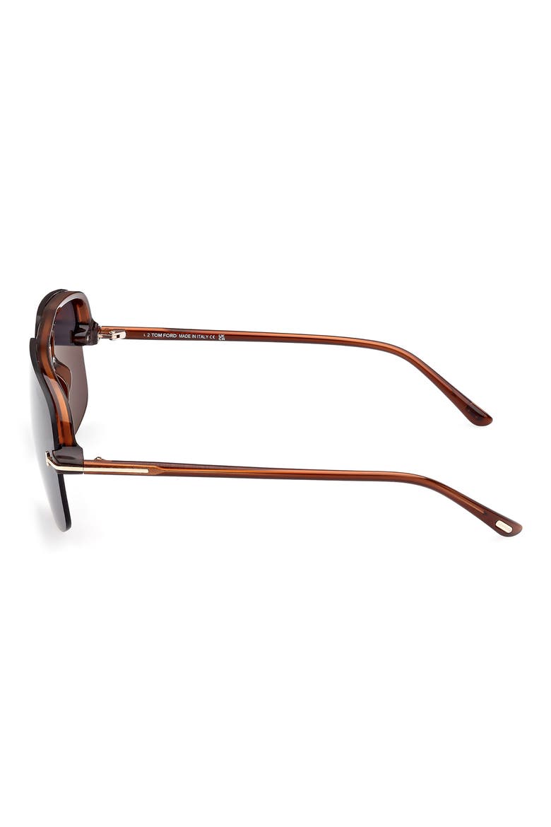 Hugo-02 63mm Oversize Navigator Sunglasses, Alternate, color, SHINY LIGHT BROWN / BLUE