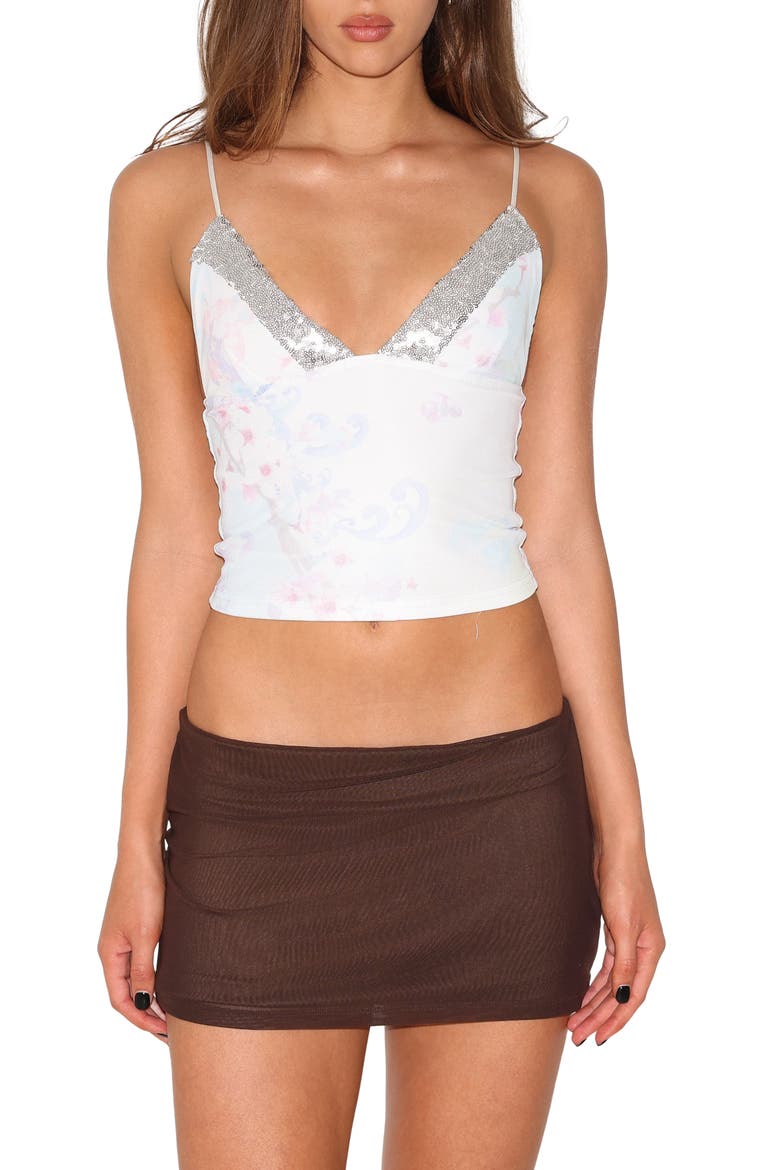 Fenella Sequin Trim Crop Camisole, Main, color, CHERRY BLOSSOM