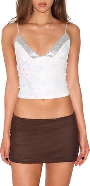 Tiger Mist Fenella Sequin Trim Crop Camisole
