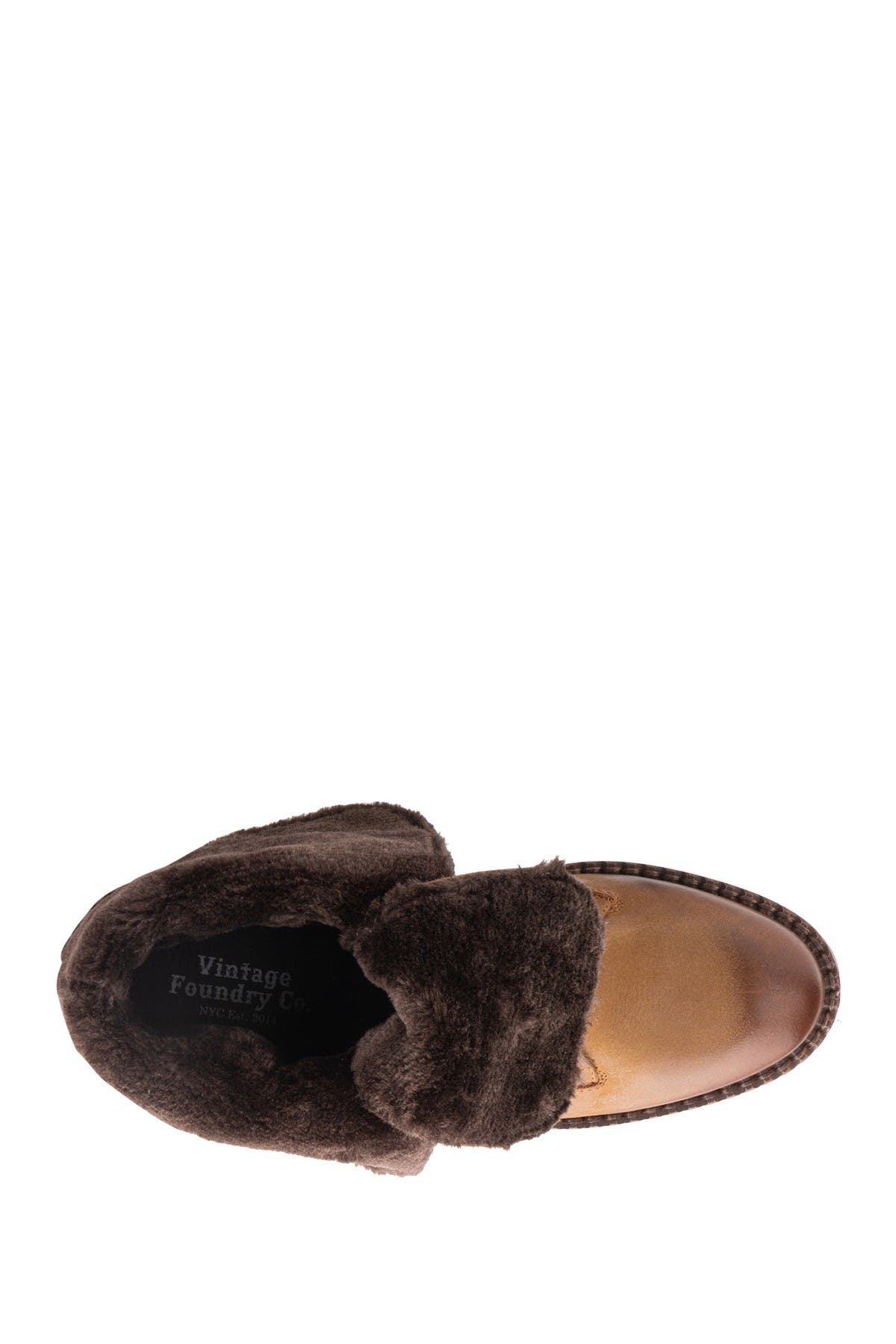 Milan Faux Fur Lined Leather Lace-Up Boot, Alternate, color, TAN